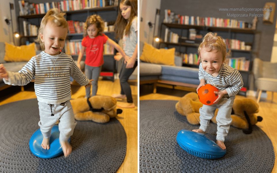 zabawy ćwiczące równowagę u małego dziecka