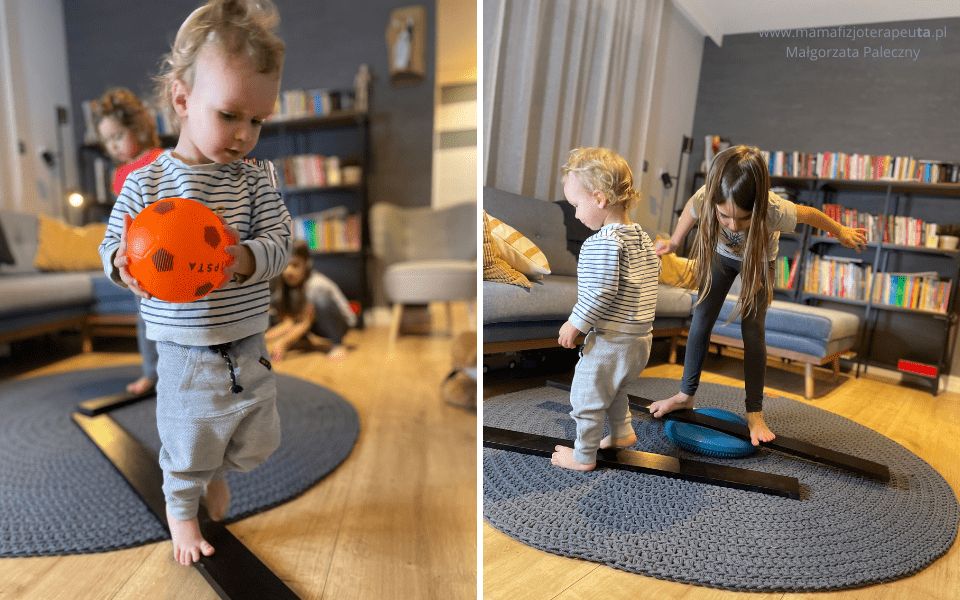 zabawy ćwiczące równowagę u małego dziecka