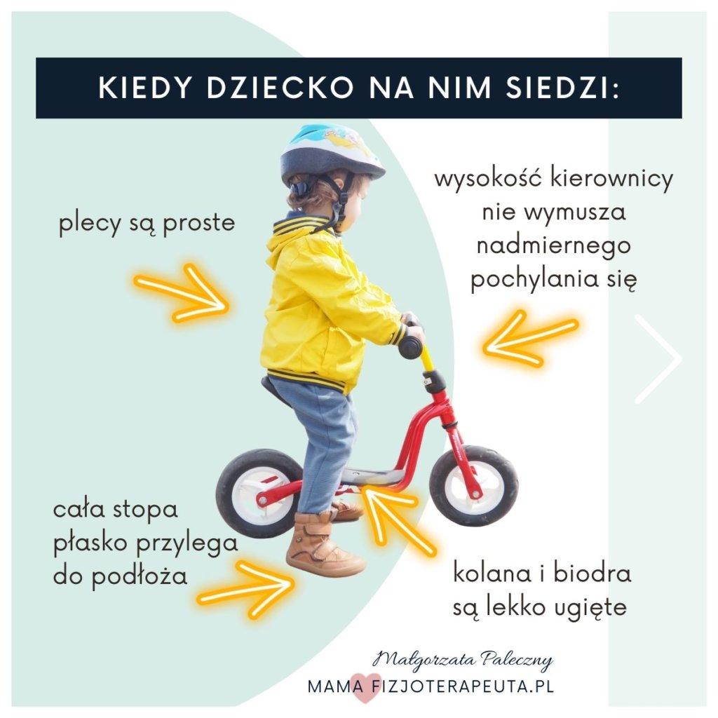 rowerek biegowy - poprawna pozycja dziecka