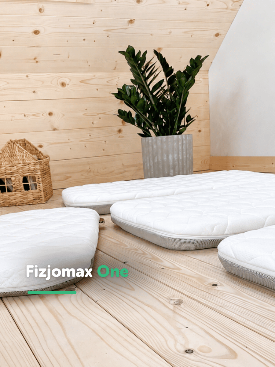 Cztery konfiguracje materaca Fizjomax One z pokrowcem Tencel i siatką 3D